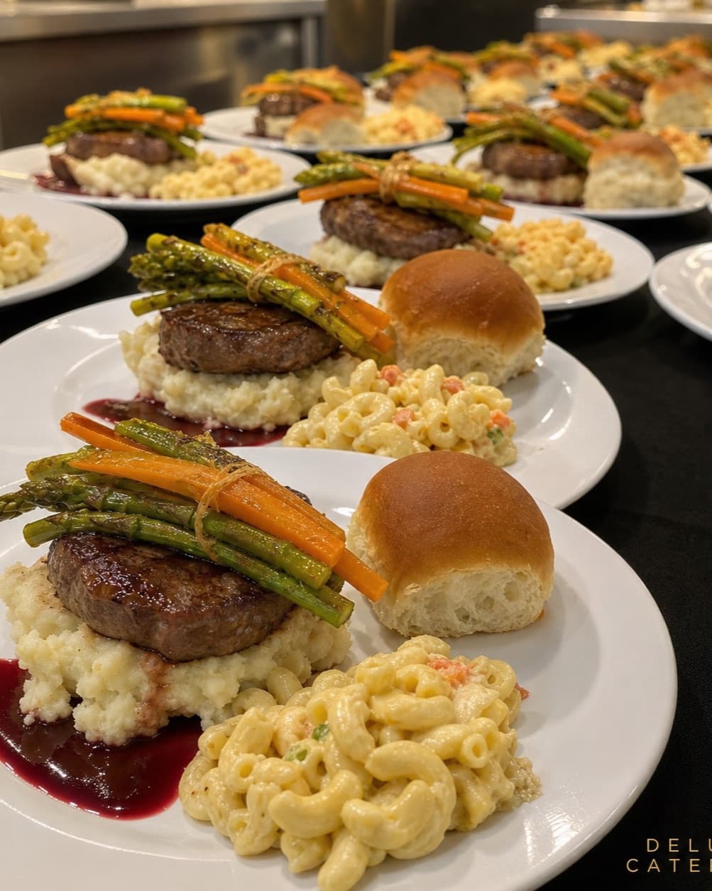 Catering team preparing an event service